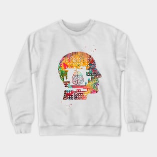 Circuit Man head with brain Crewneck Sweatshirt